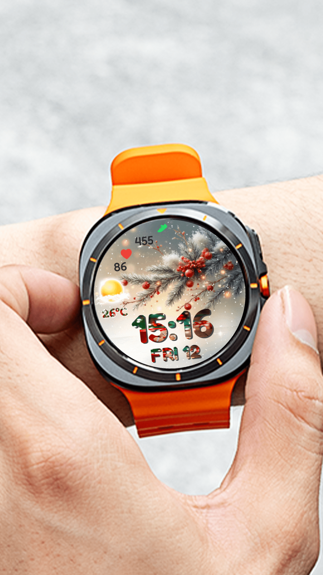 N-SPORT 777 Christmas Seasonal Real-time Weather Luxury Digital Watch Face for Samsung & Wear OS feature image