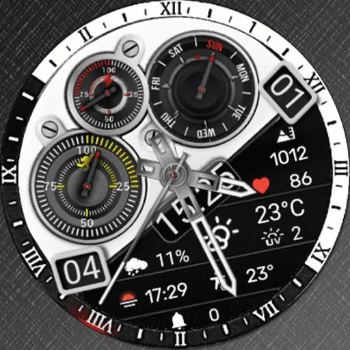 Feature Icon Watch Face Soc Den N-Sport 776 Real-Time Weather Luxury Hybrid Watch Face For Samsung &Amp; Wear Os N-Sport Watch Face