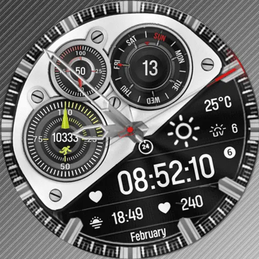 Feature Icon Watch Face 2 N-Sport 676 Real-Time Weather Luxury Tourbillon Mechanical &Amp; Gyro Motion Hybrid Watch Face For Samsung &Amp; Wear Os N-Sport Watch Face