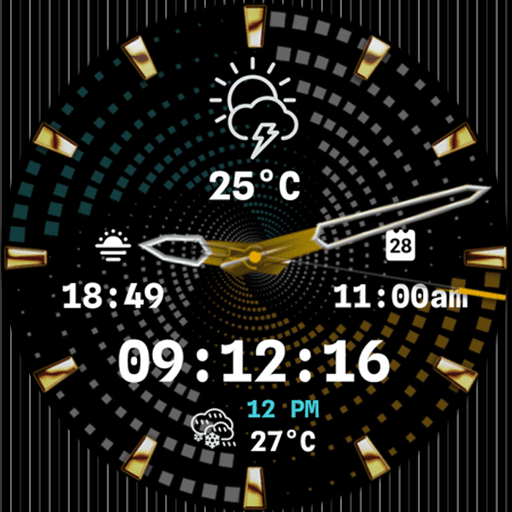N-SPORT 783 Real-time Weather Luxury Gyro Motion Hybrid Watch Face for Samsung & Wear OS