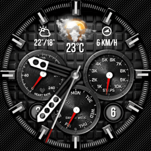 N-SPORT 522 Real-time Weather Luxury Classic Analog Watch Face for Samsung & Wear OS