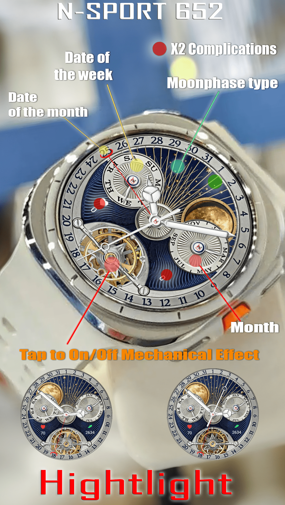 N-SPORT753 Digital Weather Watch Face