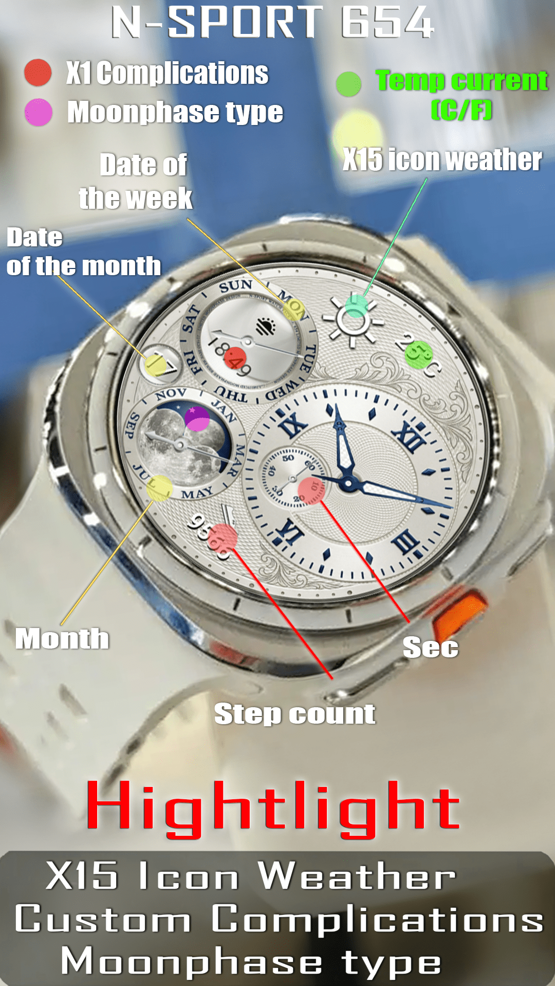 N-SPORT652 Tourbillon Watch Face