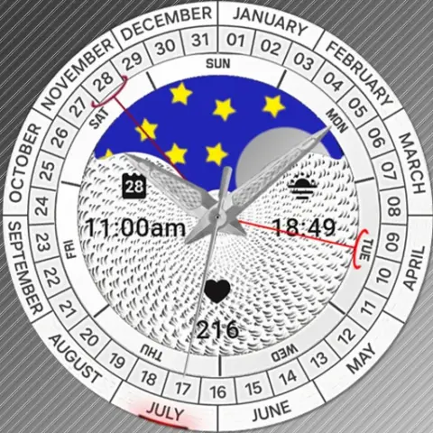 N-SPORT787 White Moon Samsung Watch Face Wearos for Galaxy Watch Ultra2/Watch 9/8/7/6/5/4